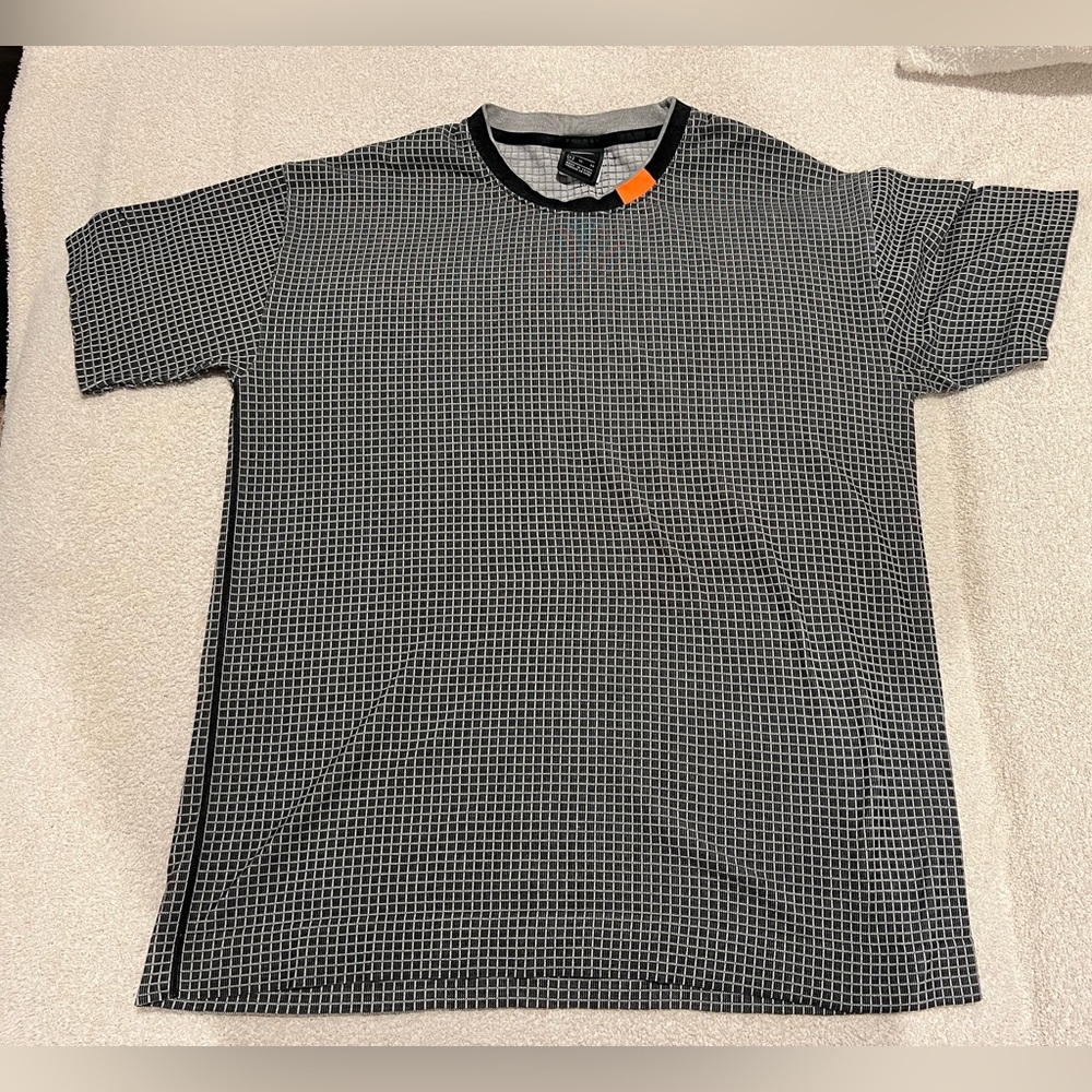 Nike Black and White Grid Pattern Tee